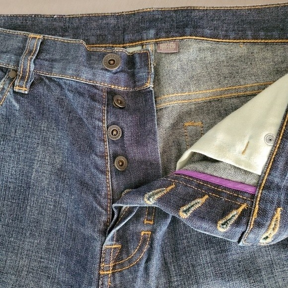 Ted Baker Vintage Y2K 100% Cotton Button Fly Relaxed Straight Leg Denim Jeans 34 - Picture 4 of 16